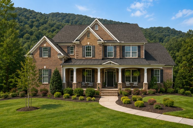 Brick home in the East Tennessee hills inspected by Fair and Square Inspections